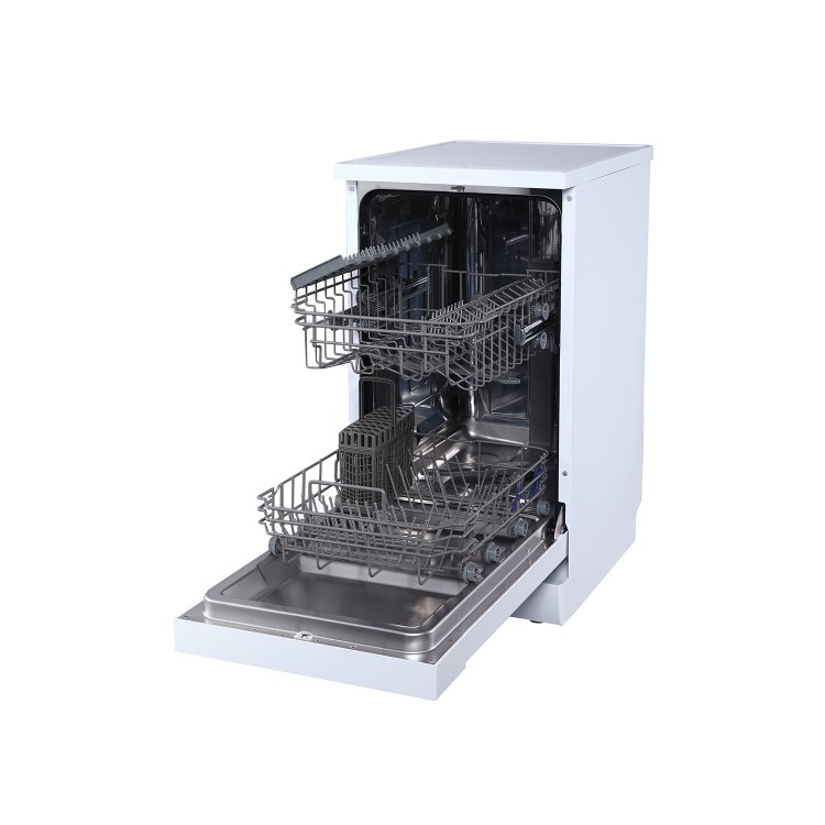 Refurbished electriQ EQDW45WH Slimline 10 Place Freestanding Dishwasher White