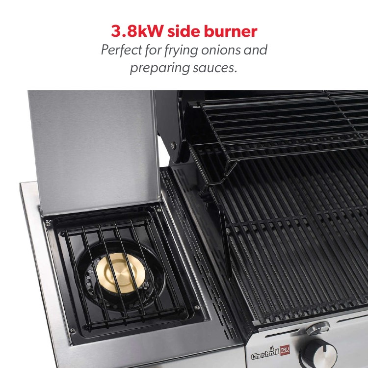 Char-Broil Performance Series High-End 3 Burner Gas BBQ with a Side-Burner.