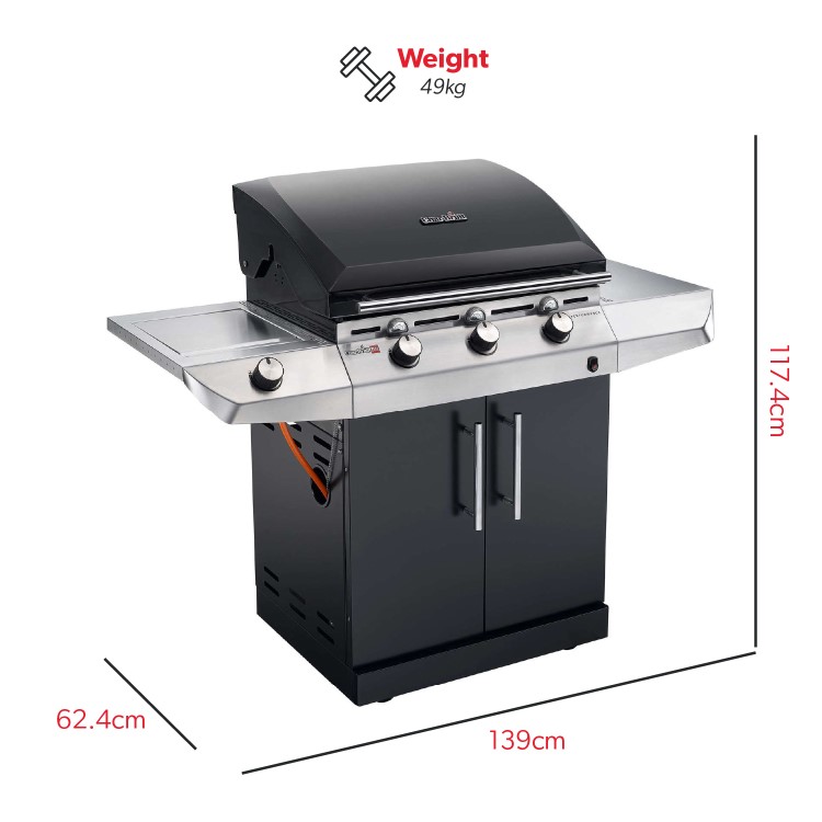 Char-Broil Performance Series High-End 3 Burner Gas BBQ with a Side-Burner.