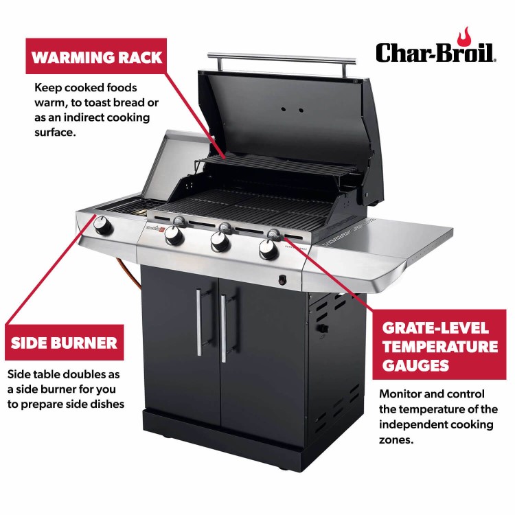 Char-Broil Performance Series High-End 3 Burner Gas BBQ with a Side-Burner.