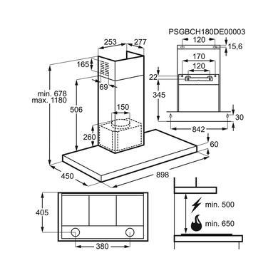 Refurbished Zanussi ZHB92670XA 90cm Chimney Cooker Hood Stainless Steel