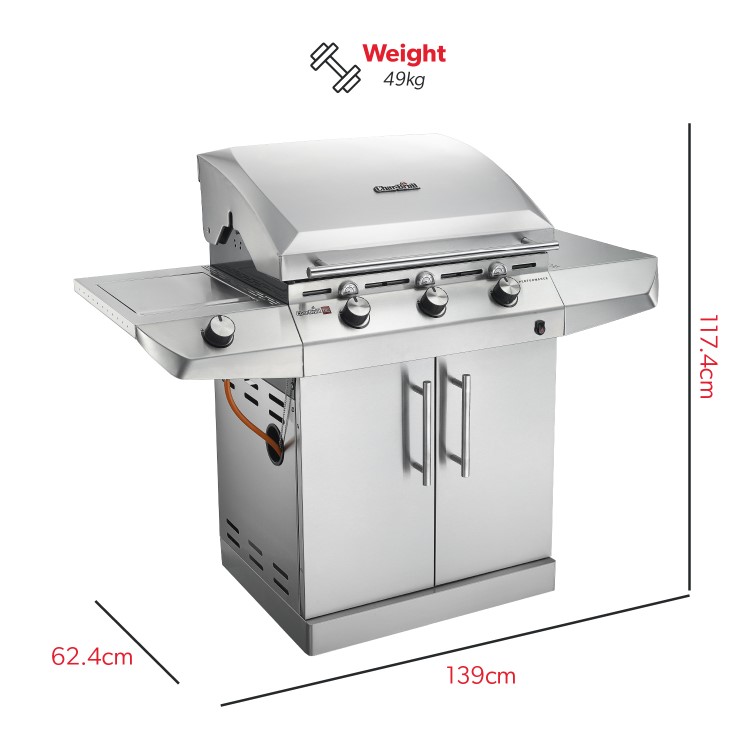 Char-Broil Performance Series - 3 Burner Gas BBQ with Side Burner