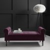 Safina End-of-Bed Bench in Aubergine Velvet with Chesterfield Armrests