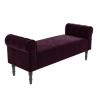 Safina End-of-Bed Bench in Aubergine Velvet with Chesterfield Armrests