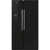 Refurbished Hoover HSBSF178MBK Freestanding 510 Litre American Fridge Freezer Black