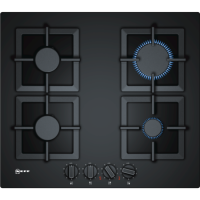 Refurbished Neff N70 T26CA42S0 59cm Gas on Glass 4 Burner Gas Hob with Digital Display Black