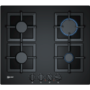 Neff N70 59cm Gas on Glass 4 Burner Gas Hob with Digital Display - Black