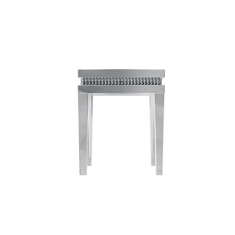 Mirrored Side Table with Diamond Gems - Jade Boutique