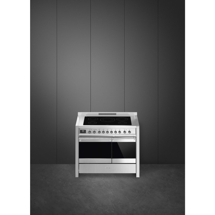 Smeg Opera 100cm Electric Induction Range Cooker - Stainless Steel