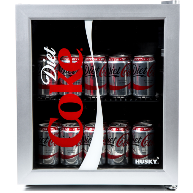 Husky 48 Litre Diet Coke Mini Fridge - Silver