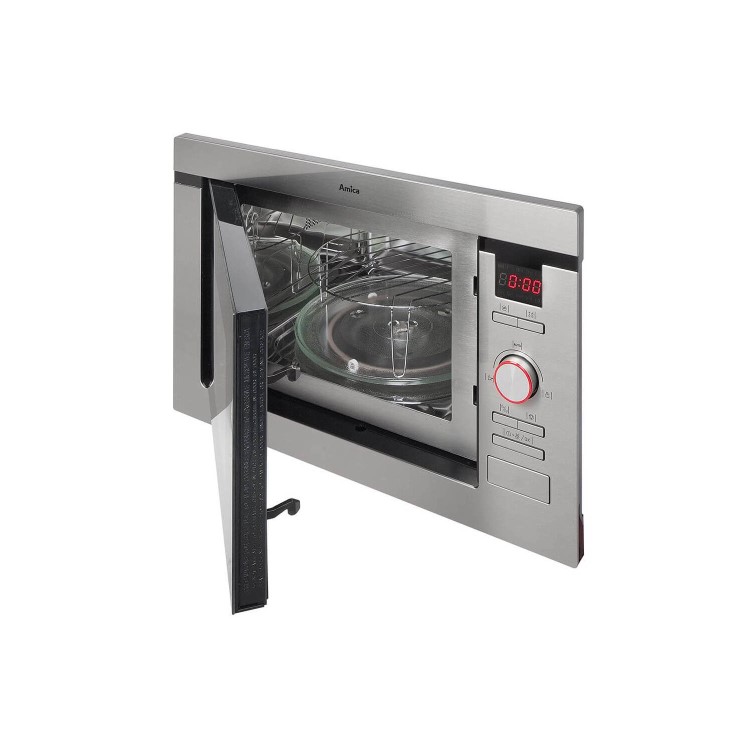 Refurbished Amica AMM25BI 25 L 900 W Built-in Microwave With Grill For A 60cm Wide Cabinet Stainless steel