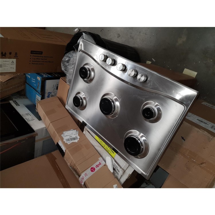 Refurbished Hotpoint PCN752UIXH 73cm Five Burner Gas Hob - Stainless Steel
