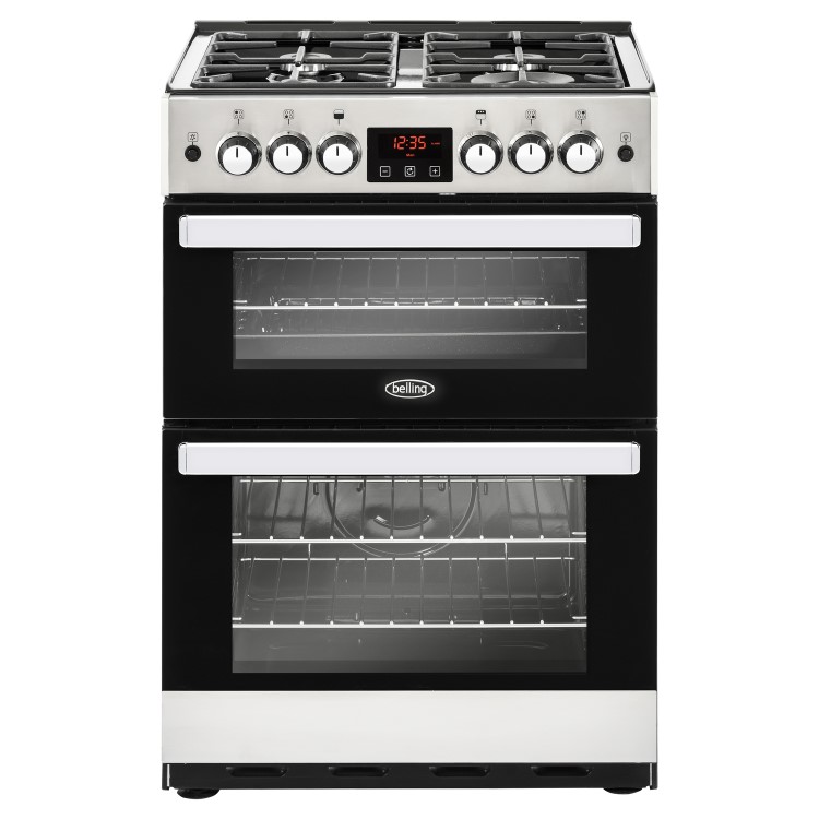 Refurbished Belling Cookcentre 60G 60cm Double Oven Gas Cooker Stainless Steel