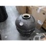 Refurbished Boss Grill EIQEGG 18 Inch Charcoal Ceramic Kamado Style Kettle Grill Egg BBQ in Grey with Wooden Shelves 