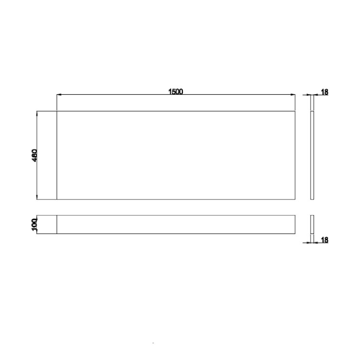 GRADE A1 - 1500mm Grey Gloss Bath Front Panel - Ashford