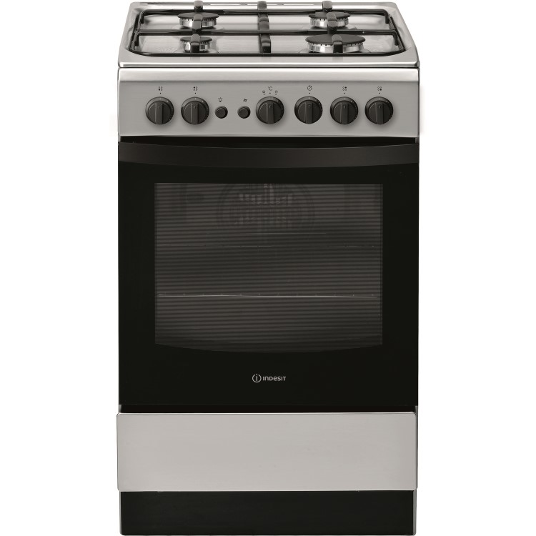 Refurbished Indesit IS5G1PMSS 50cm Single Oven Gas Cooker Silver