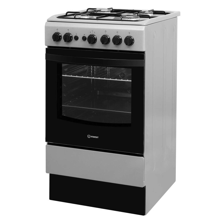 Refurbished Indesit IS5G1PMSS 50cm Single Oven Gas Cooker Silver