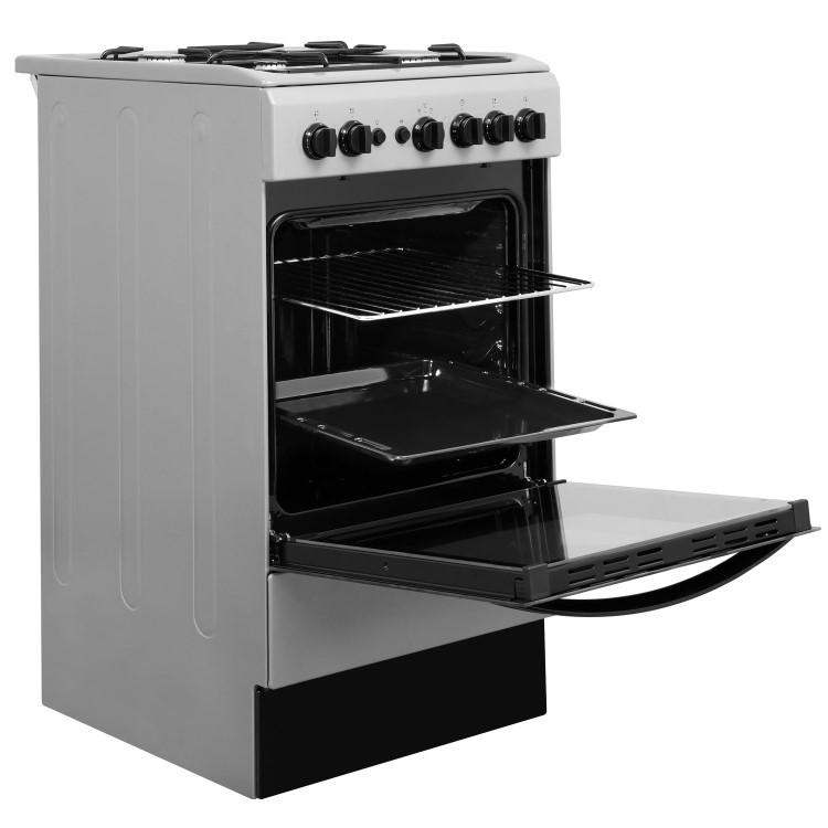 Refurbished Indesit IS5G1PMSS 50cm Single Oven Gas Cooker Silver