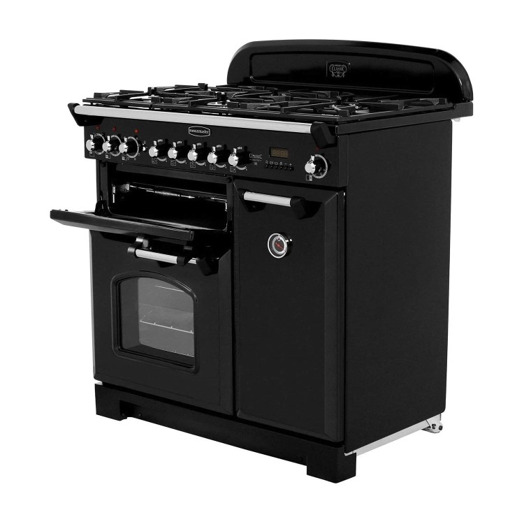 Rangemaster Classic Deluxe 90cm Dual Fuel Range Cooker - Black