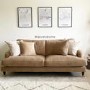 Beige Velvet 3 Seater Sofa - Payton