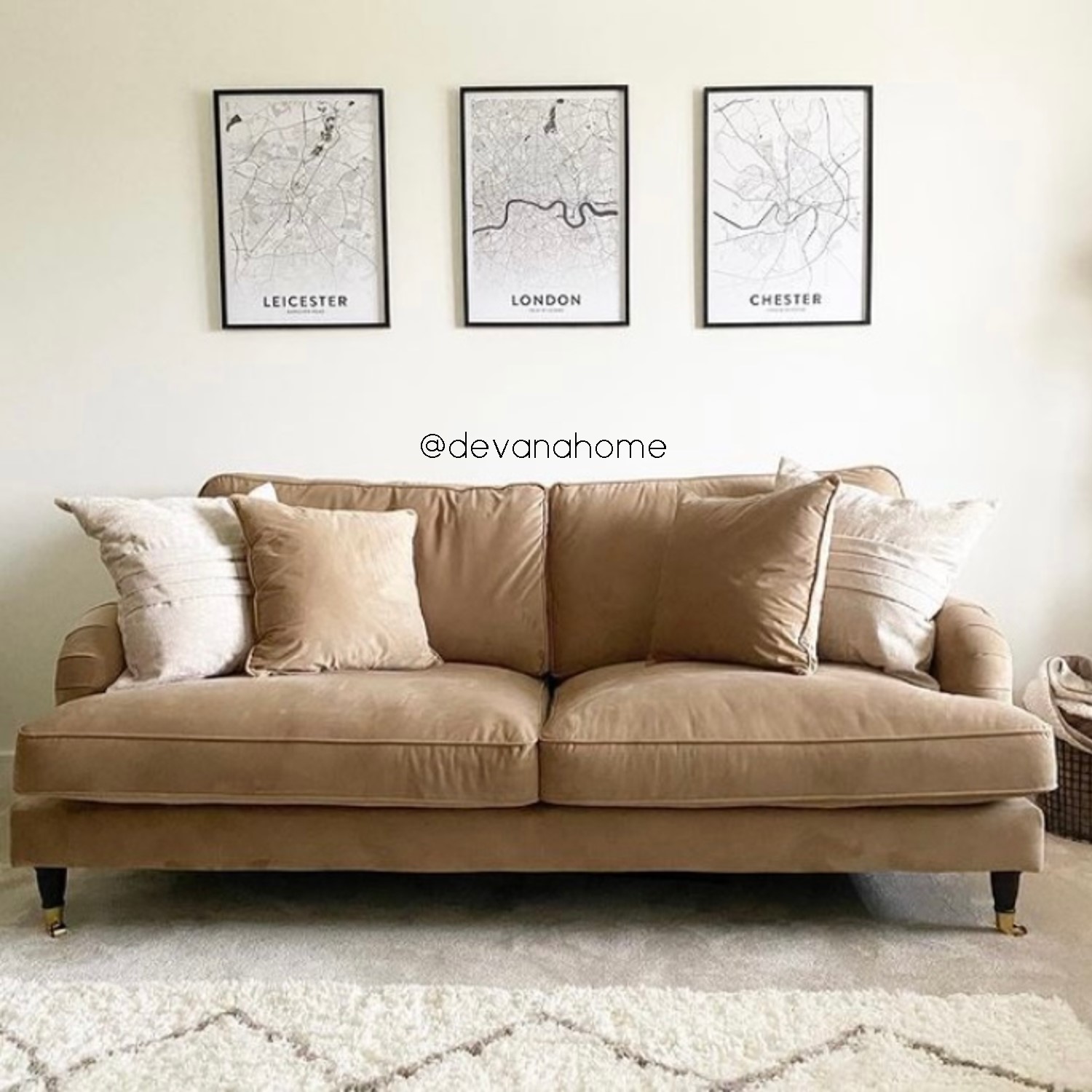 warm beige sofa