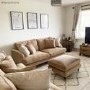 Beige Velvet 3 Seater Sofa - Payton