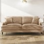 Beige Velvet 3 Seater Sofa - Payton