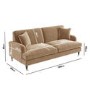 Beige Velvet 3 Seater Sofa - Payton