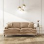Beige Velvet 3 Seater Sofa - Payton