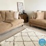 Beige Velvet 3 Seater Sofa - Payton