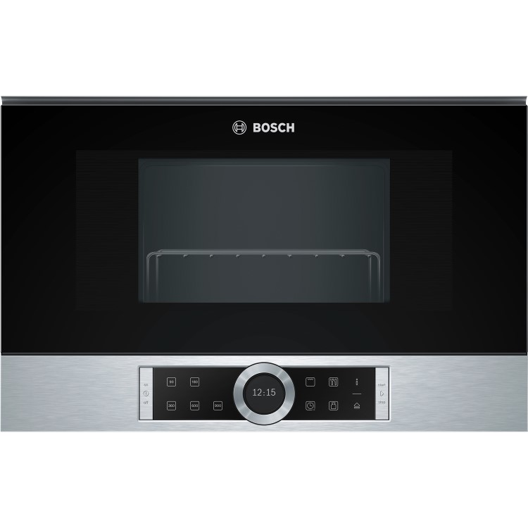 Refurbished Bosch BEL634GS1B Serie 8 21L 900W Built-in Microwave with Grill Stainless Steel