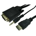 77HDMI-VGCBL033 OEM 1 Meter HDMI To VGA Male With Audio Cable