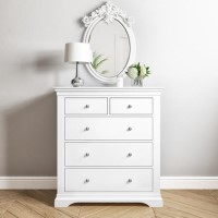 White 3 + 2 Drawer Chest of Drawers - Olivia