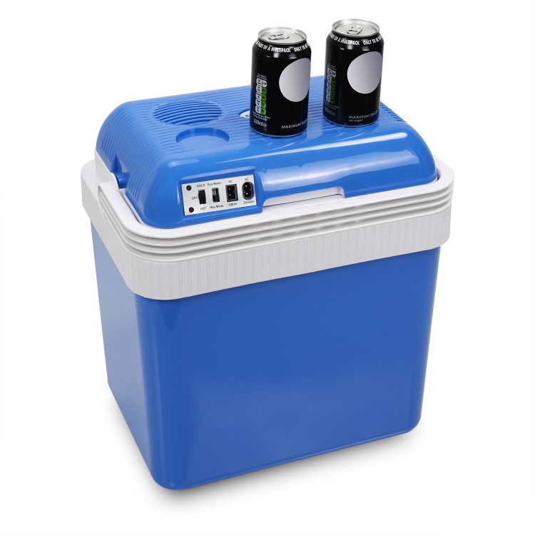 electriQ 24L Electric Plug In Portable Hot and Cold Cool Box with Mains/12V Car Adapter