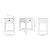 White Painted Bedside Table with Drawer - Harper