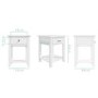 White Painted Bedside Table with Drawer - Harper