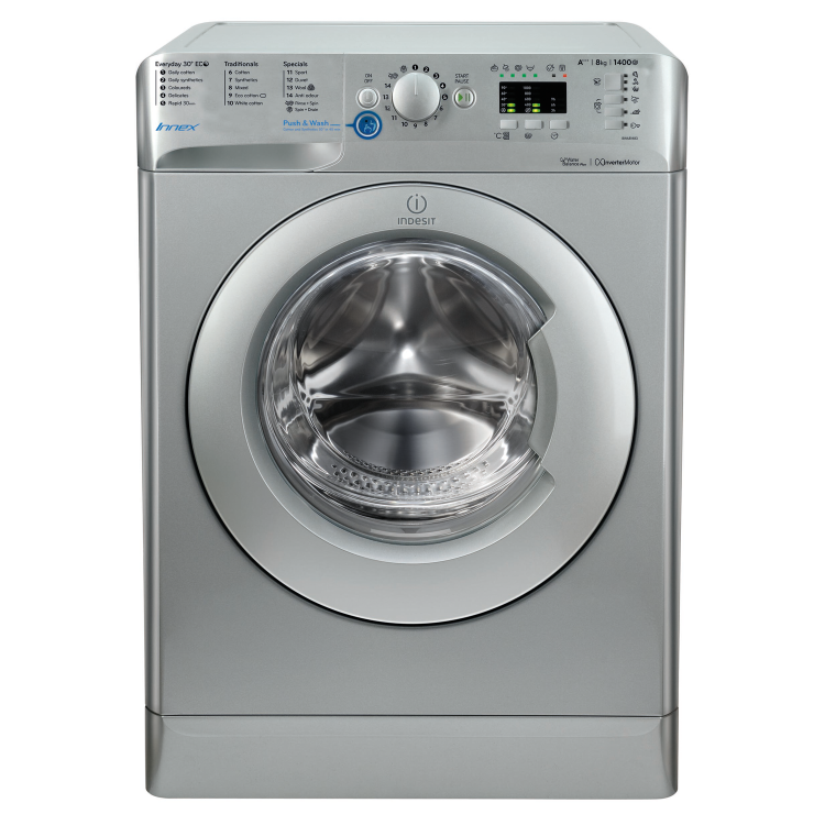 Refurbished Indesit BWA81483XSUK Freestanding 8KG 1400 SpinWashing Machine