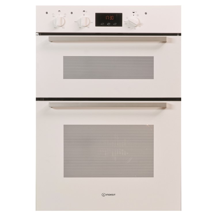 Refurbished Indesit Aria IDD6340WH 60cm Double Built In Electric Oven White