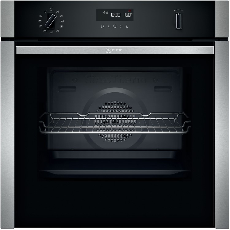 Refurbished Neff N50 B5ACH7AH0B Slide & Hide Multifunction Pyrolytic Self Cleaning 60cm Single Built In Electric Oven Stainless Steel