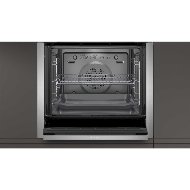 Refurbished Neff N50 B5ACH7AH0B Slide & Hide Multifunction Pyrolytic Self Cleaning 60cm Single Built In Electric Oven Stainless Steel