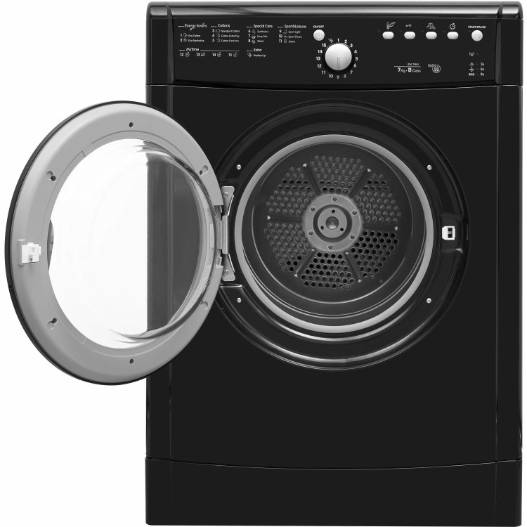 Refurbished INDESIT IDVL75BRK Freestanding Vented 7KG Tumble Dryer - Black