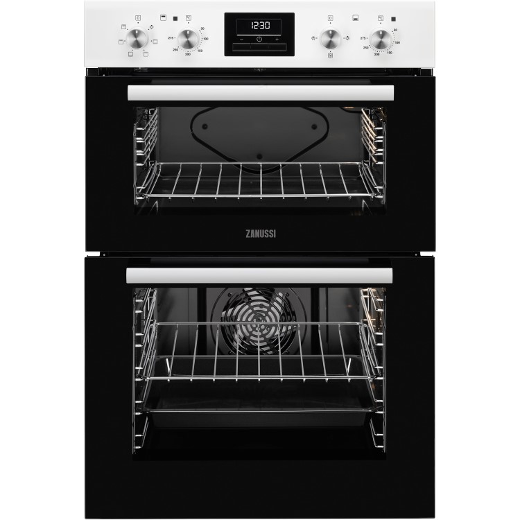 Refurbished Zanussi ZOD35661WK 60cm Double Built In Electric Oven With Programmable Timer White