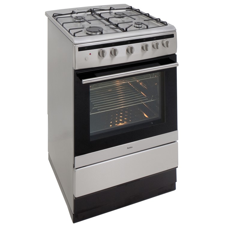 Amica 60cm Gas Cooker - Stainless Steel