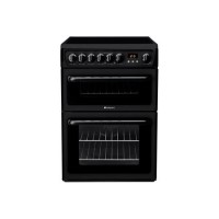 Hotpoint HAE60K 60cm Double Oven Electric Cooker - Black