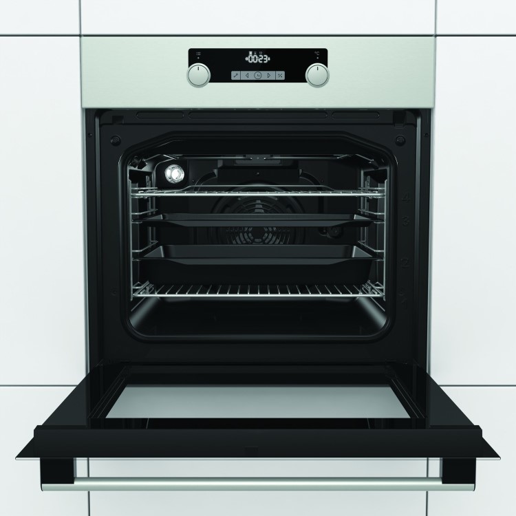 Refurbished Hisense BSA5221AXUK 60cm Single Built In Electric Oven with Steam Function and Steam Cleaning Stainless Steel