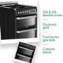 Refurbished Hotpoint HUD61KS 60cm Double Oven Dual Fuel Cooker Black