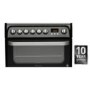 Refurbished Hotpoint HUD61KS 60cm Double Oven Dual Fuel Cooker Black
