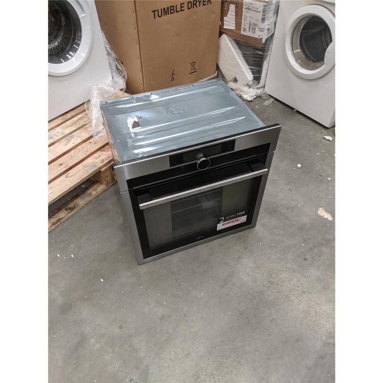 Refurbished AEG BPE842720M SenseCook Pyrolytic Oven With Command Wheel Control And HD TFT Display Stainless Steel