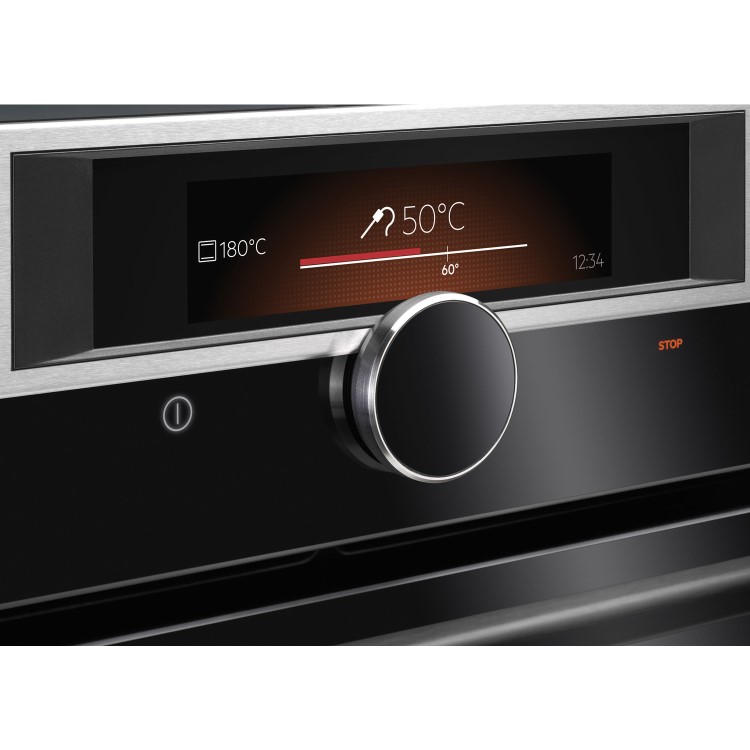 Refurbished AEG BPE842720M SenseCook Pyrolytic Oven With Command Wheel Control And HD TFT Display Stainless Steel