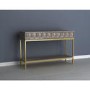 Mango Wood Console Table with Gold Legs - Alice
